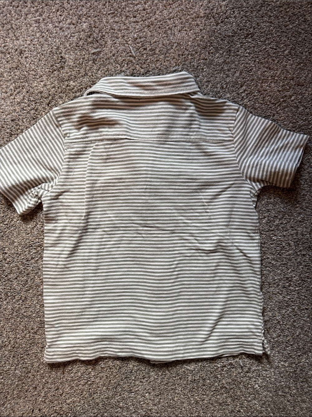 Children's Striped Button-Up Shirt - Neutral green/White easy-peasy 3t - Picture 4 of 4